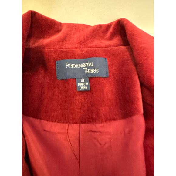 Fundamental Things Red Velvet Embroidered Blazer Size 10 - Picture 5 of 9